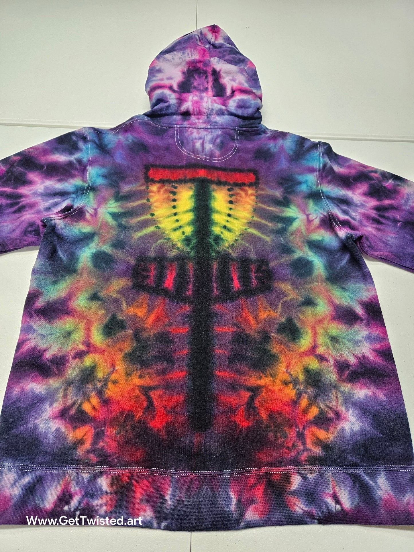 Disc Golf Basket Zip up hoodie with Mushroom front - Medium