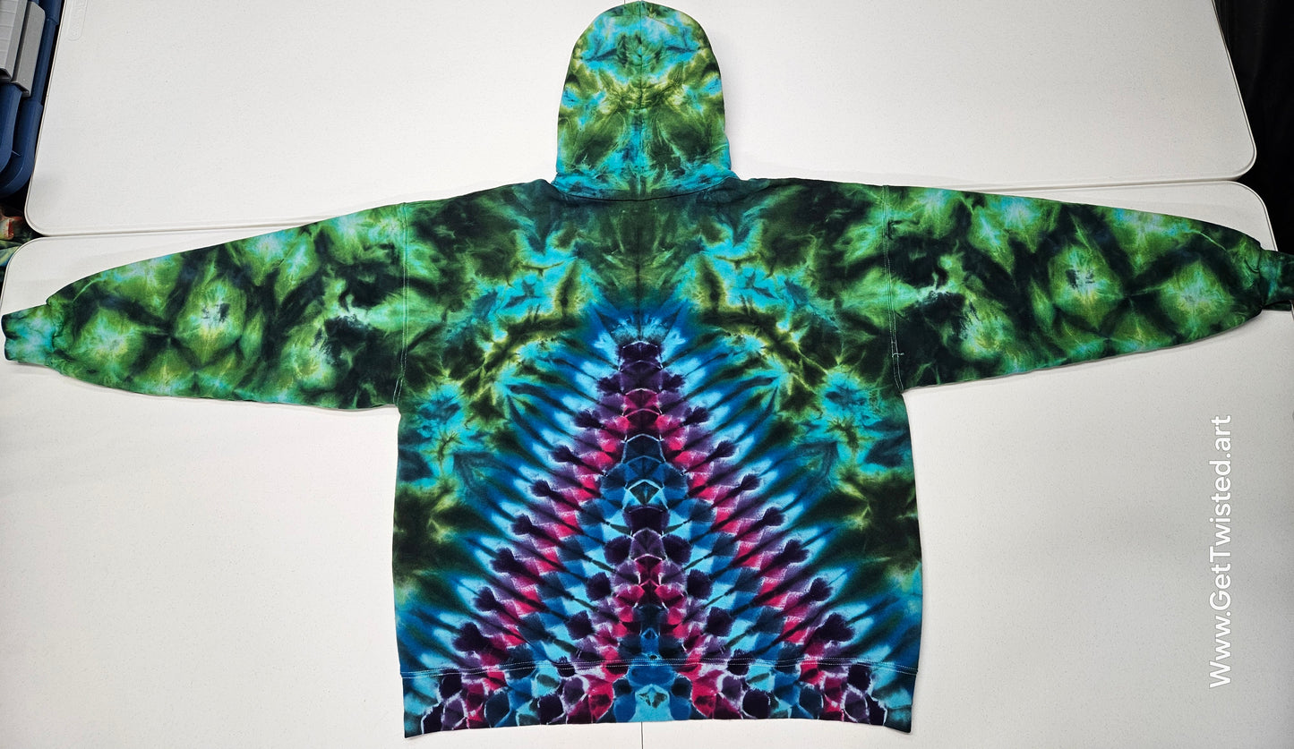 Mandala Hoodie with Honeycomb back - 2XL