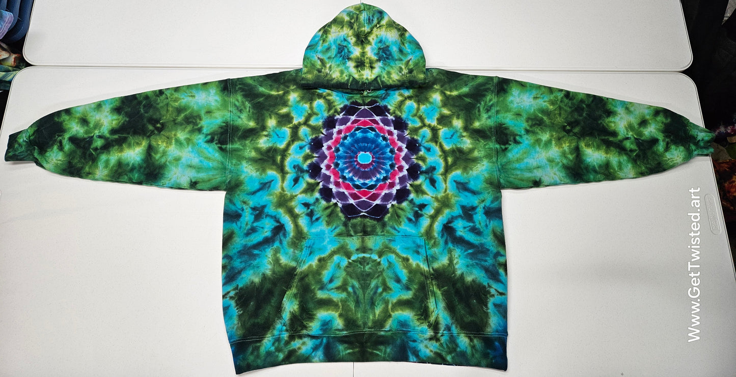 Mandala Hoodie with Honeycomb back - 2XL