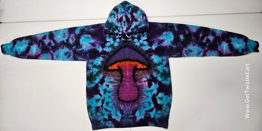 Disc Golf Basket hoodie - with Mushroom Front - Small