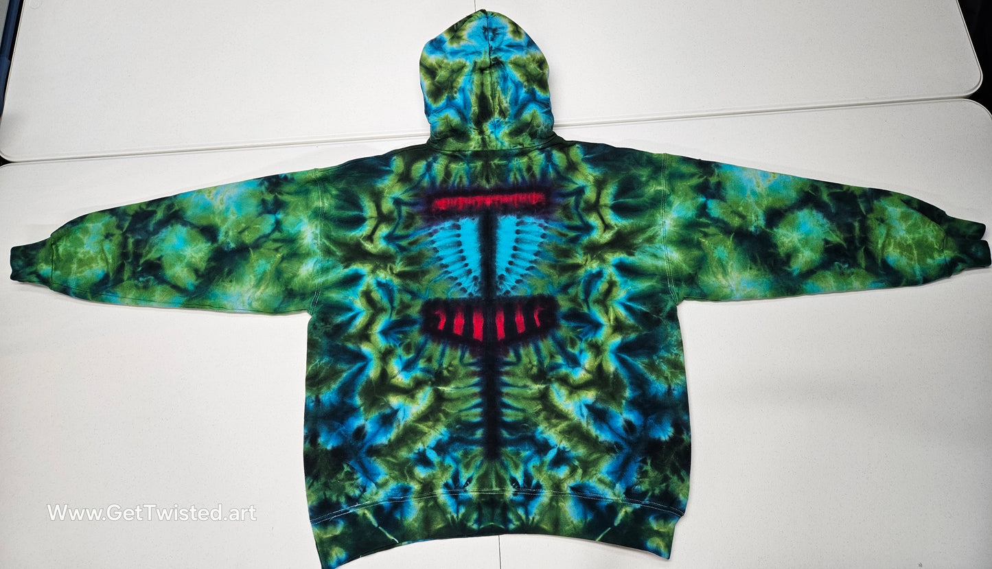 Disc Golf Basket hoodie - with Mandala Front - Large