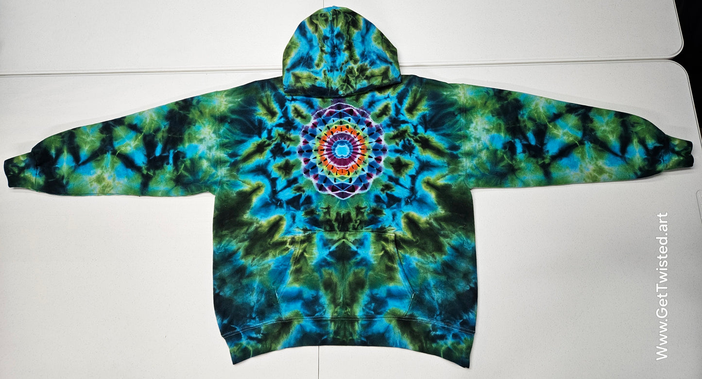 Disc Golf Basket hoodie - with Mandala Front - Large