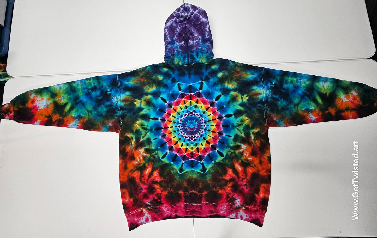 Disc Golf Basket hoodie - with Mandala back Extra Large
