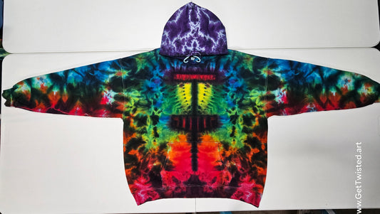 Disc Golf Basket hoodie - with Mandala back Extra Large